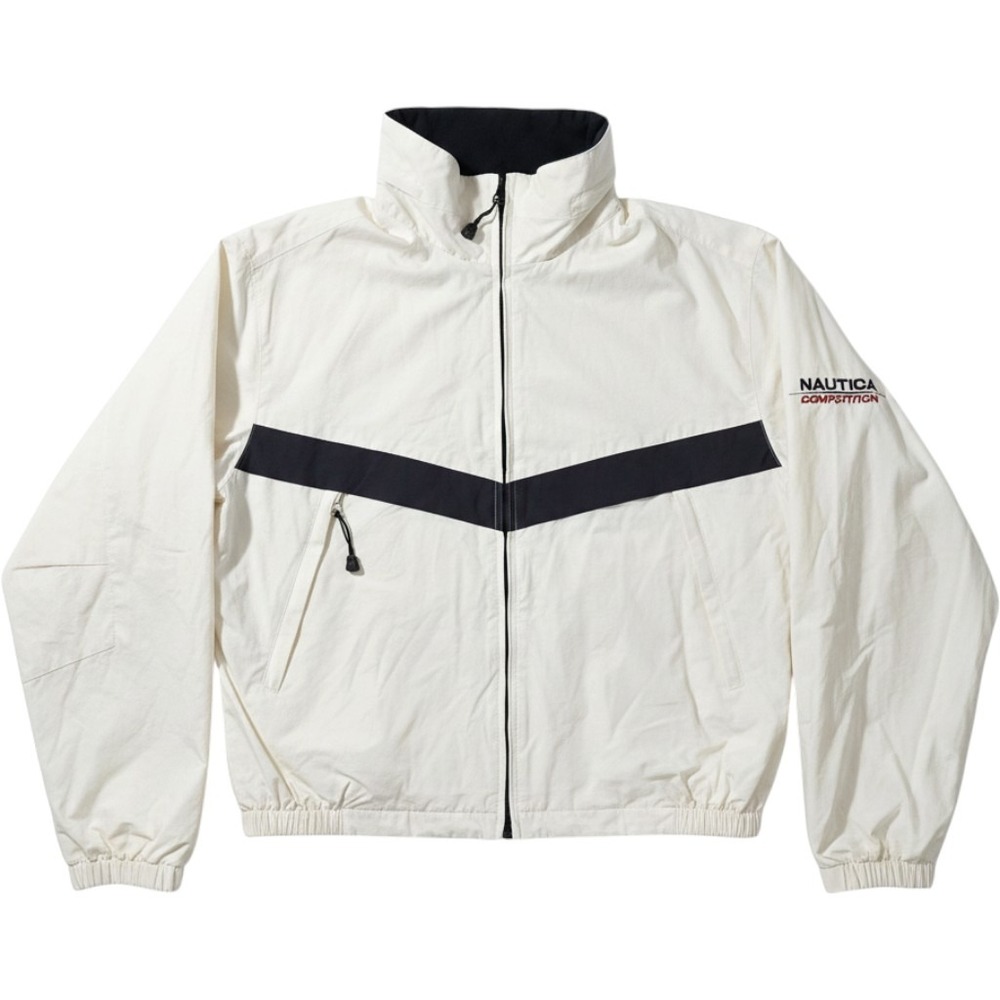 Vintage Nautica Competition Jacket Men's XL White Full Zip Windbreaker 90s Y2K